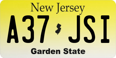 NJ license plate A37JSI