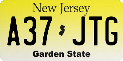 NJ license plate A37JTG