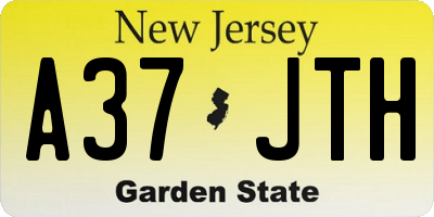 NJ license plate A37JTH