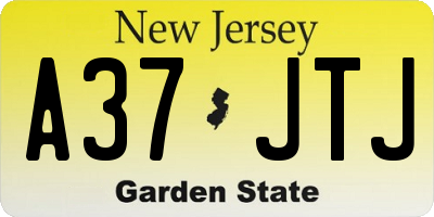 NJ license plate A37JTJ