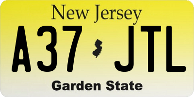 NJ license plate A37JTL