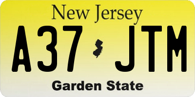 NJ license plate A37JTM