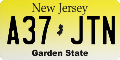 NJ license plate A37JTN