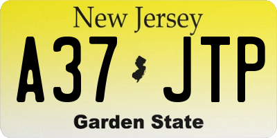 NJ license plate A37JTP