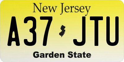 NJ license plate A37JTU