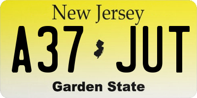 NJ license plate A37JUT