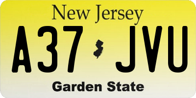 NJ license plate A37JVU