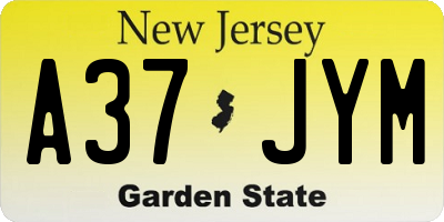 NJ license plate A37JYM