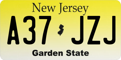 NJ license plate A37JZJ