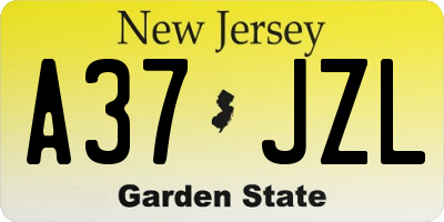 NJ license plate A37JZL