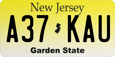 NJ license plate A37KAU