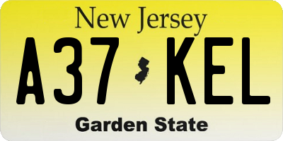 NJ license plate A37KEL