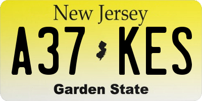 NJ license plate A37KES