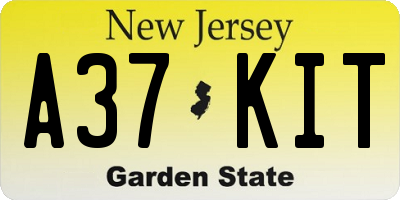 NJ license plate A37KIT