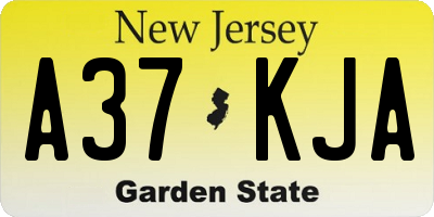 NJ license plate A37KJA