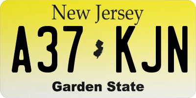 NJ license plate A37KJN