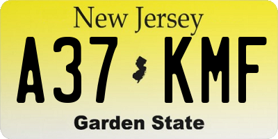NJ license plate A37KMF