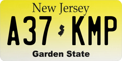 NJ license plate A37KMP
