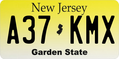 NJ license plate A37KMX