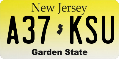 NJ license plate A37KSU