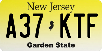 NJ license plate A37KTF