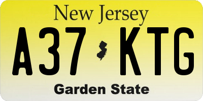NJ license plate A37KTG