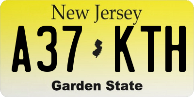 NJ license plate A37KTH