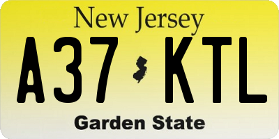NJ license plate A37KTL
