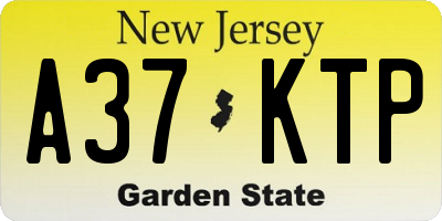 NJ license plate A37KTP