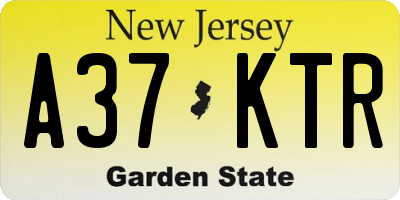 NJ license plate A37KTR