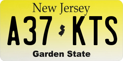NJ license plate A37KTS