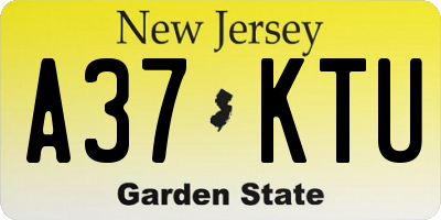 NJ license plate A37KTU