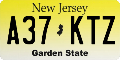 NJ license plate A37KTZ