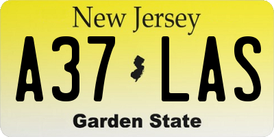 NJ license plate A37LAS