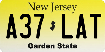 NJ license plate A37LAT