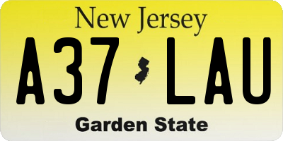 NJ license plate A37LAU