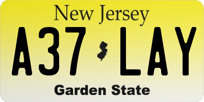 NJ license plate A37LAY