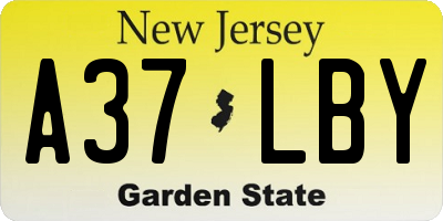 NJ license plate A37LBY