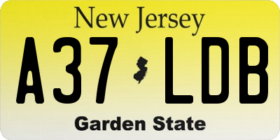NJ license plate A37LDB