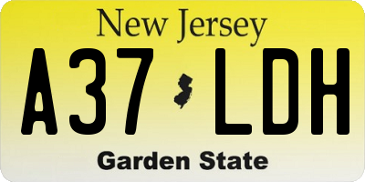 NJ license plate A37LDH