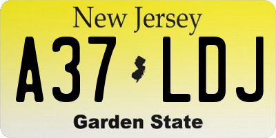 NJ license plate A37LDJ