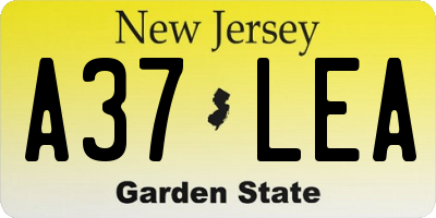 NJ license plate A37LEA