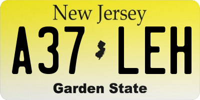 NJ license plate A37LEH