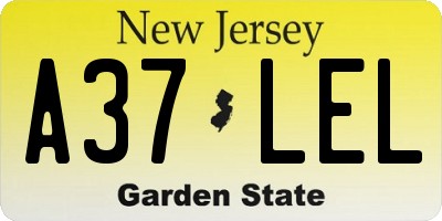 NJ license plate A37LEL