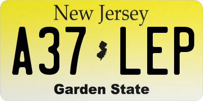 NJ license plate A37LEP