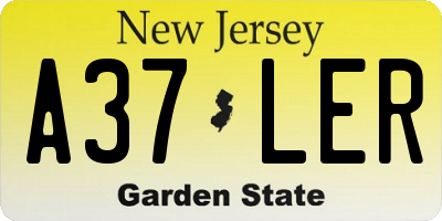 NJ license plate A37LER