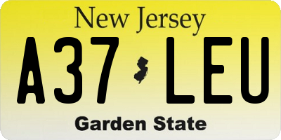NJ license plate A37LEU