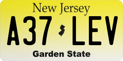 NJ license plate A37LEV