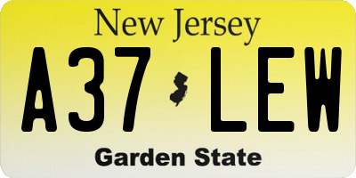 NJ license plate A37LEW