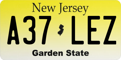 NJ license plate A37LEZ